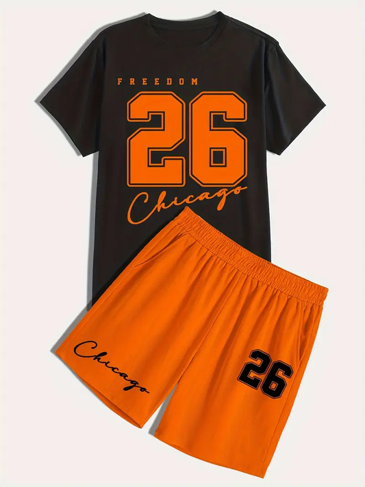 Men’s Printed T-Shirt & Shorts Set